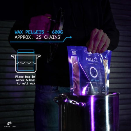 Finish Line Halo Hot Wax Bicycle Chain Lubricant Granular Melts 600g Double Boil Bag