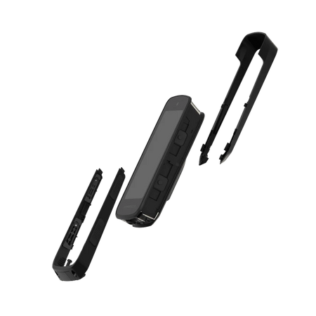 interchangeable Karoo color shells in standard black showing installation components and design details.