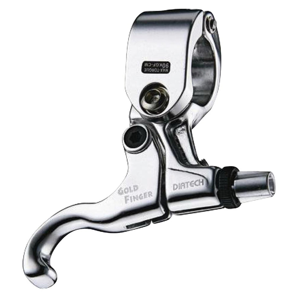 Dia-Compe Tech 99 BMX brake lever in silver with a short blade for BMX and Fixie bikes.