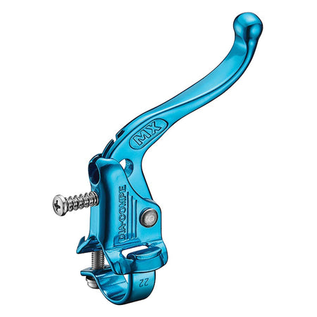 Dia-Compe Tech 4 MX123 blue old school BMX brake lever with aluminum bracket and cold forged handle.
