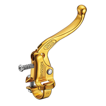 Dia-Compe Tech 4 MX123 old school BMX brake lever in gold finish for vintage BMX bikes.