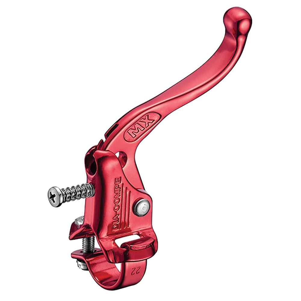 Dia-Compe Tech 4 MX123 in red, an old school BMX brake lever with an aluminum bracket and cold forged handle.