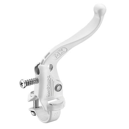 Dia-Compe Tech 4 MX123 old school BMX brake lever in white color with aluminum bracket and handle.