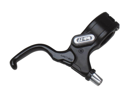 Dia Compe Tech 77 DJ 22.2mm black BMX lever for dirt style handlebars, left hand with low profile clamping hardware.