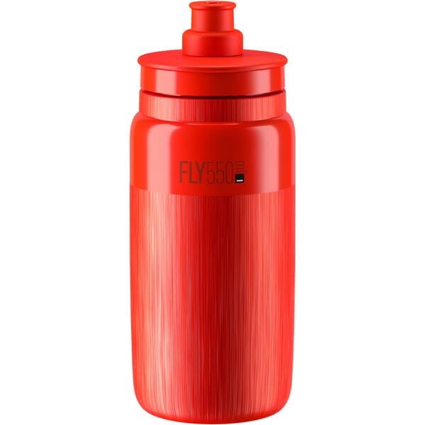 Elite Fly lightweight sports cycling water bottle 550ml in vibrant red color for optimal hydration during rides.