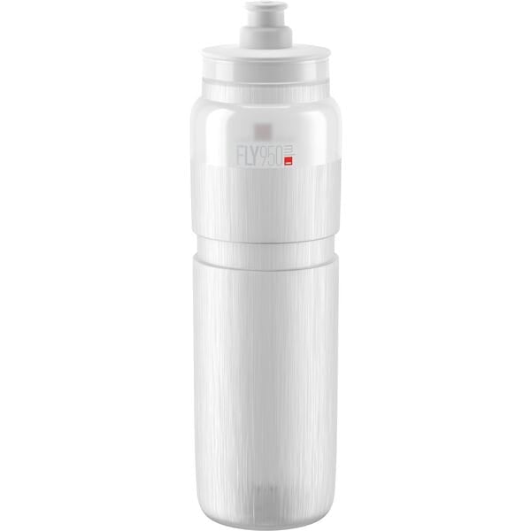 Elite Fly Tex Sports Cycling Water Bottle 950ml with a sleek white design for optimal grip and performance.