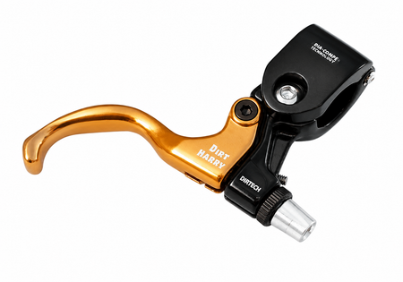 Dia-Compe Dirt Harry Tech 99 BMX brake lever in black and gold, suitable for dirt style BMX H-bars.
