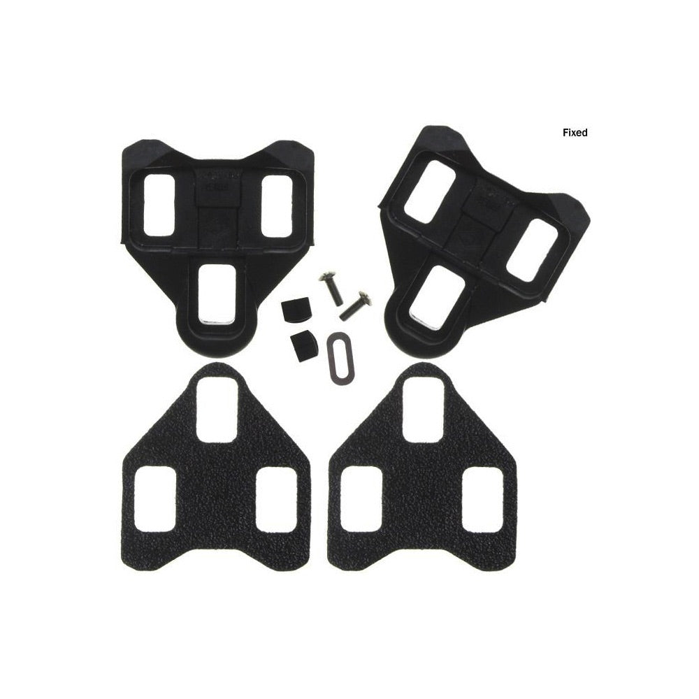 Campagnolo fixed cleats for Pro Fit pedals showing cleat plates and fixing screws.