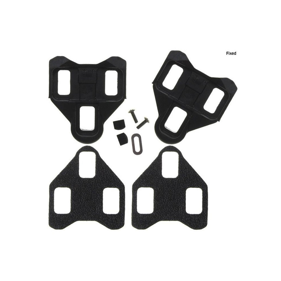 Campagnolo fixed cleats for Pro Fit pedals showing cleat plates and fixing screws.