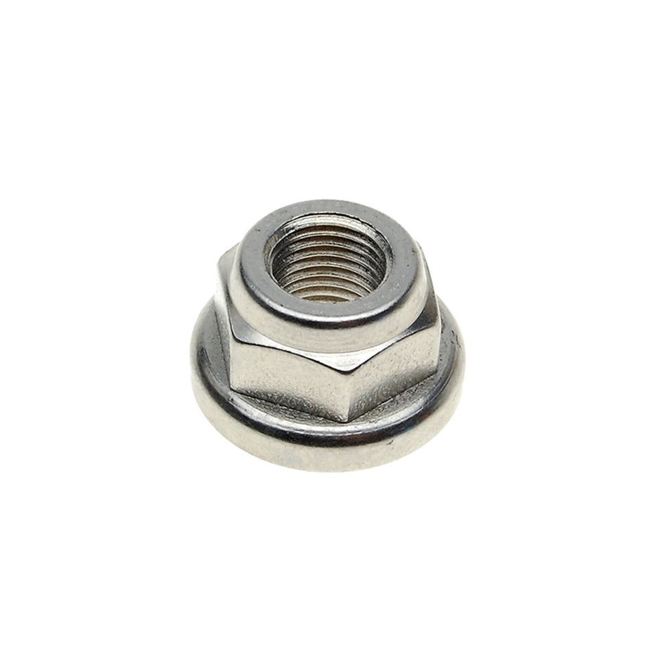 Campagnolo 9mm front axle nut shown in a close-up view, designed for Campagnolo track systems.