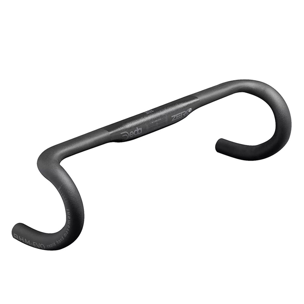 Deda Zero 2 RHM EVO handlebars 31.8mm Clamp DCR Road / Gravel 36cm Wide | Polish On Black