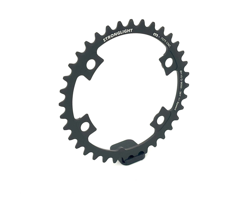 Stronglight Dura Ace 9000 11 Speed Shimano compatible chainring in black with 4-arm design