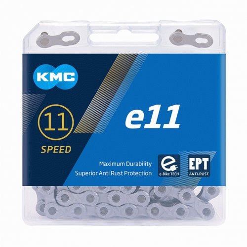 KMC E11 EPT 11 Speed E-Bike Bicycle Chain 118 Link In Silver