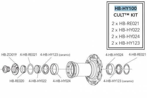 Campagnolo HB-HY100 CULT Ceramic Hub Bearing Service Kit For One Wheel 17x49