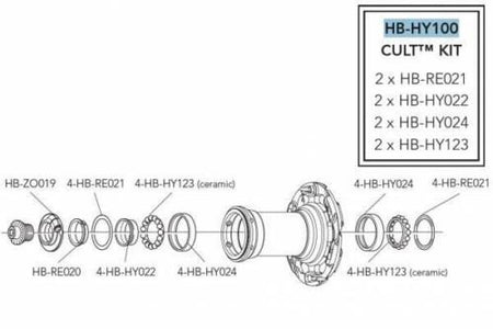 Campagnolo HB-HY100 CULT Ceramic Hub Bearing Service Kit For One Wheel 17x49