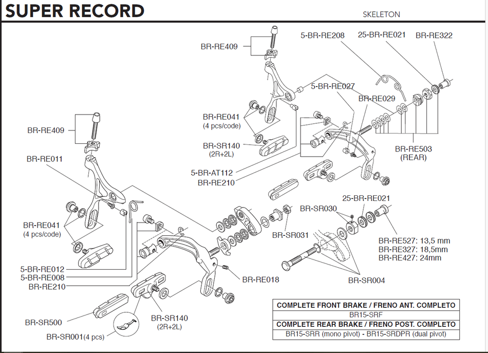 Campagnolo BR-RE-322 Super Record Rim Brake Nut