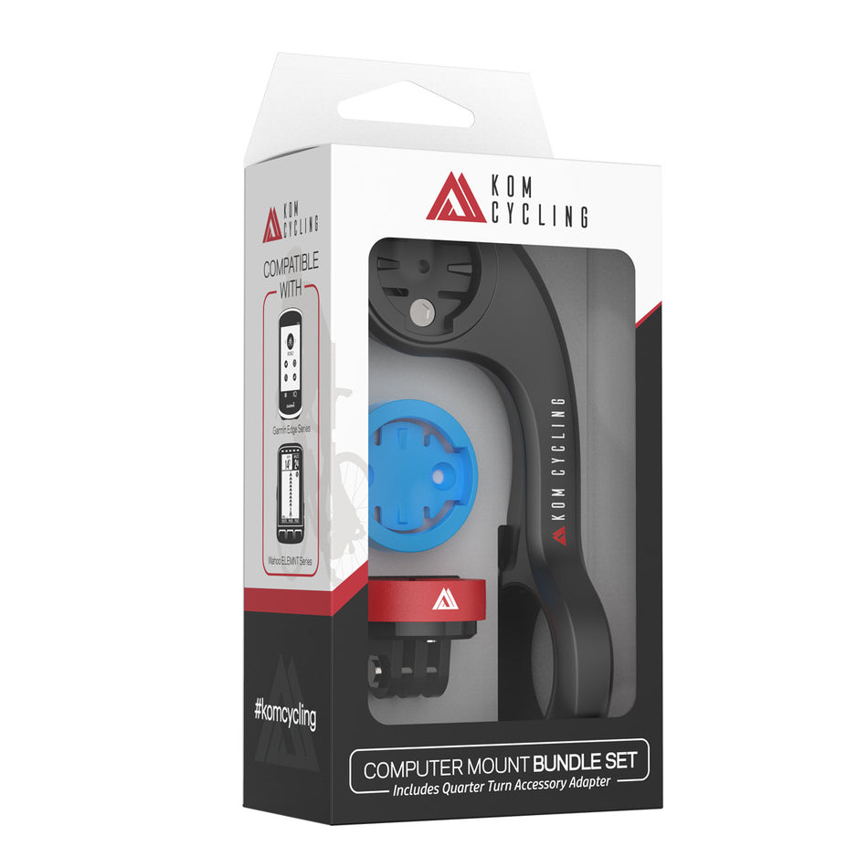 KOM Universal Garmin, Wahoo and Go Pro Mount Bundle in Black