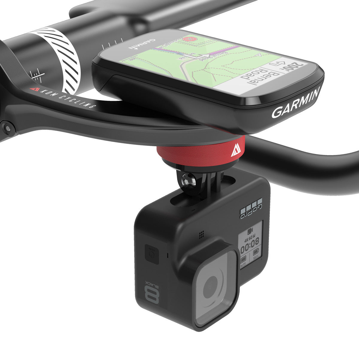 KOM Universal Garmin, Wahoo and Go Pro Mount Bundle in Black