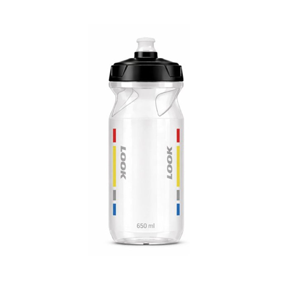 Look Transparent Mondrian 650ml water bottle, lightweight hydration solution for cyclists.