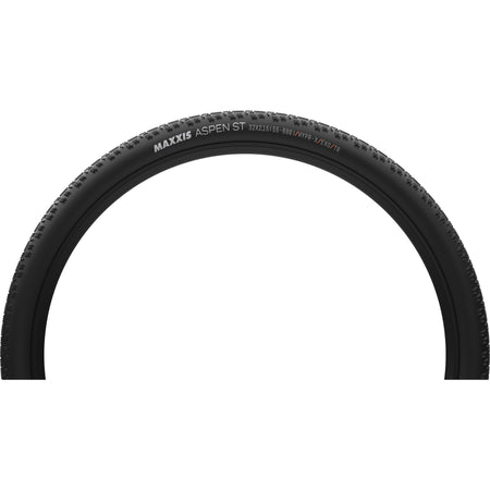Maxxis Aspen ST 700x55C tubeless tyre showcasing its design and construction for optimal performance.
