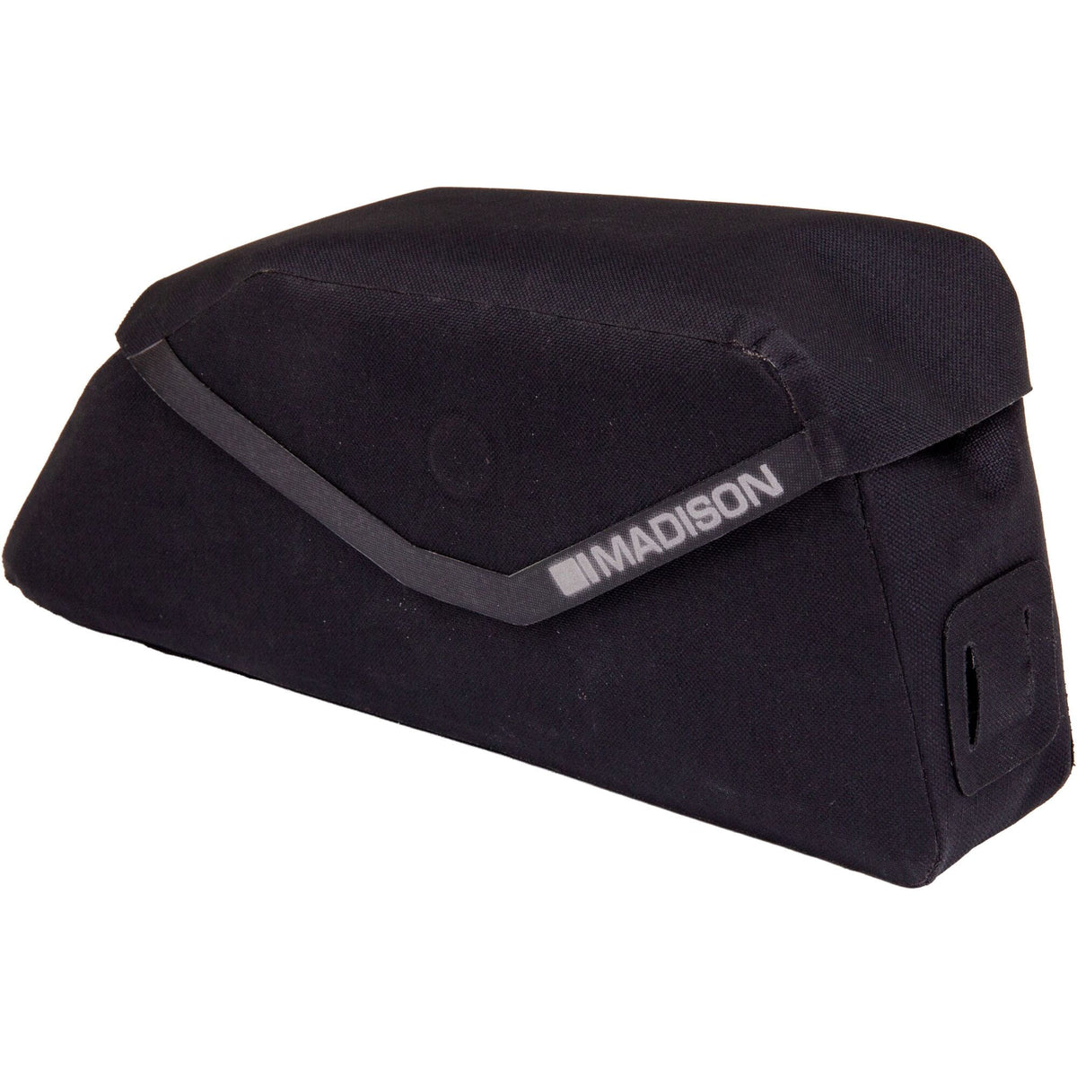 Madison Roam Waterproof 1 Litre Top Tube Bike Frame Bag in black for accessible weatherproof storage.