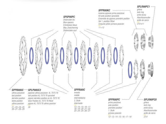 Miche Primato 10 Speed Cassette Campagnolo Compatible All Sizes