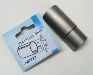 Nitto Stainless Steel Shims | 26.0mm - 25.4mm | Silver