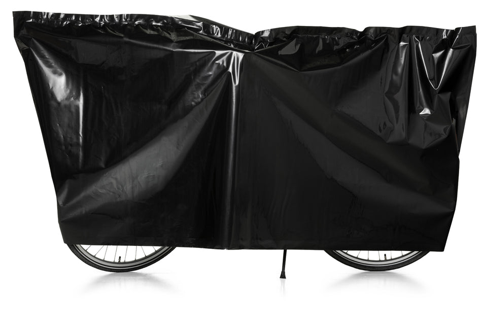Waterproof bicycle cover protecting a bike, showcasing high-quality durable material for weatherproofing.