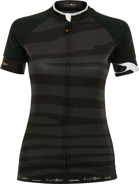 Funkier Prima Pro Ladies Short Sleeve Jersey in Black-Wave