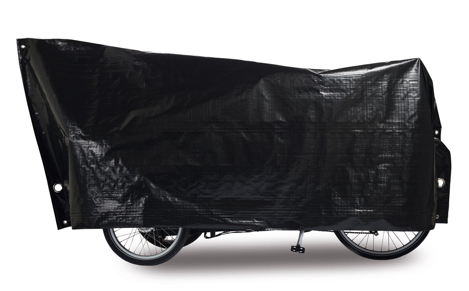 VK Cargo Bike waterproof bicycle cover for cargo bikes in black, providing protection and weather resistance.