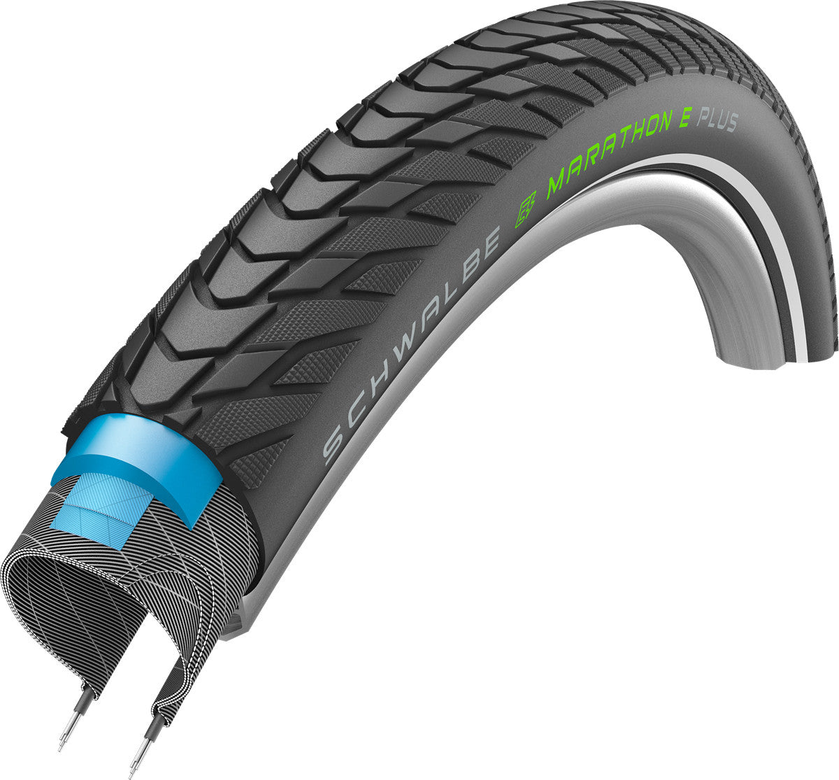 Schwalbe Marathon E-Plus Addix-E Performance Smart DualGuard Wired Tyre in Black