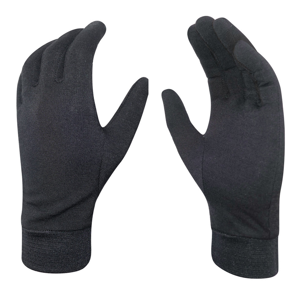 Chiba Merino Liner Winter Gloves in Black All Sizes