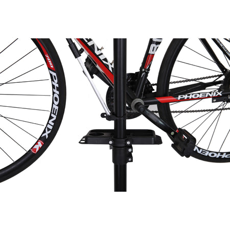 KranX Home Repair adjustable bike work stand holding a bike securely with soft clamp and parts tray for repairs.
