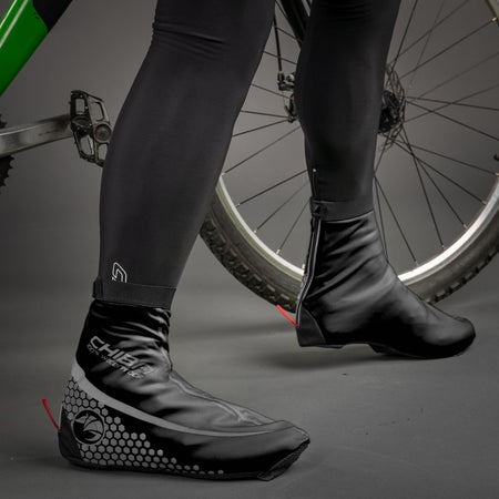 Chiba Race Waterproof Windproof Cycling Overshoes In Black