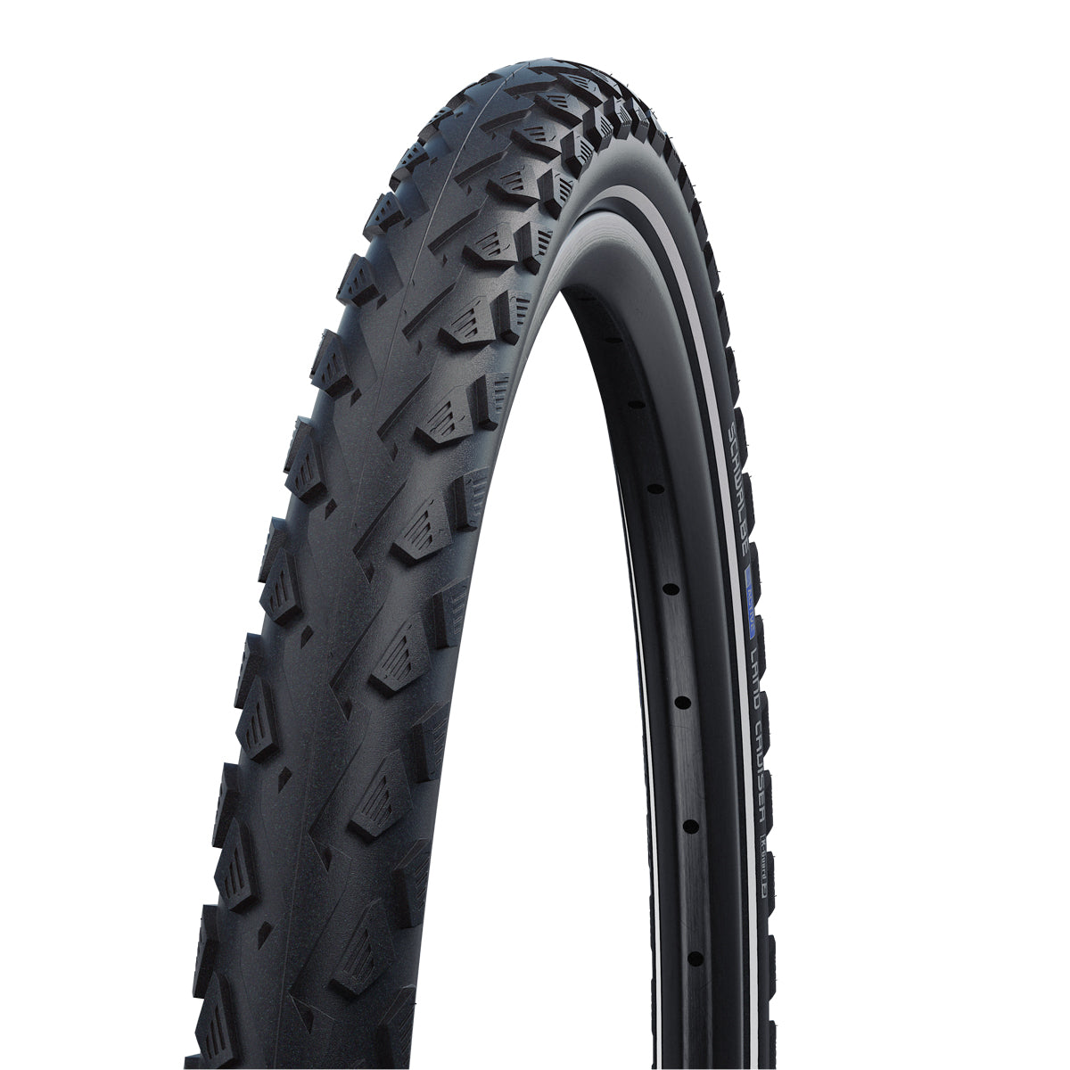 Schwalbe Land Cruiser bike tyre showcasing rugged tread design for superior grip and durability.