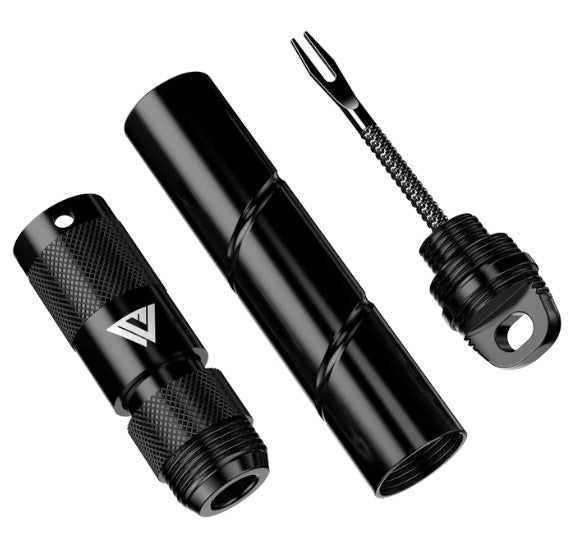 KOM Pro Tubeless Road MTB Tyre Repair Tool With C02 Inflator & Valve Core Remover | Black