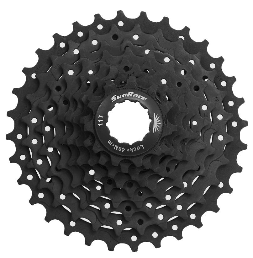 SunRace CSM90 9 Speed Bicycle Cassette in Black 11-36T