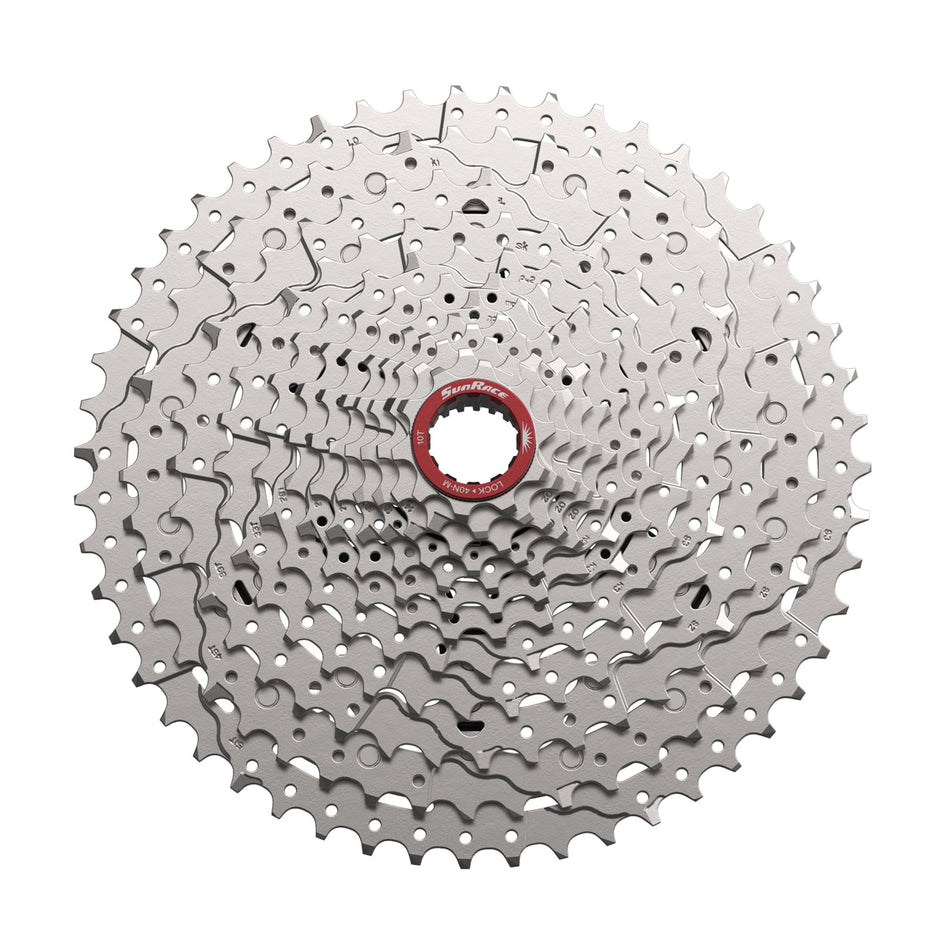 SunRace CSMZ930 12 Speed MTB Microspline Cassette 10-51T in Metallic Silver