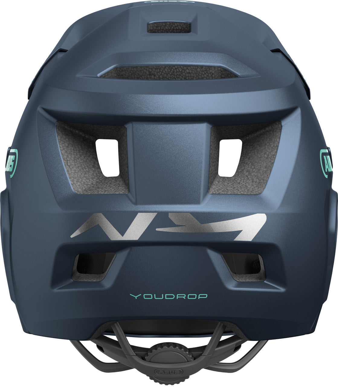 ABUS YouDrop FF Kids Full Face MTB Helmet In Midnight Blue Fits- 48-55cm