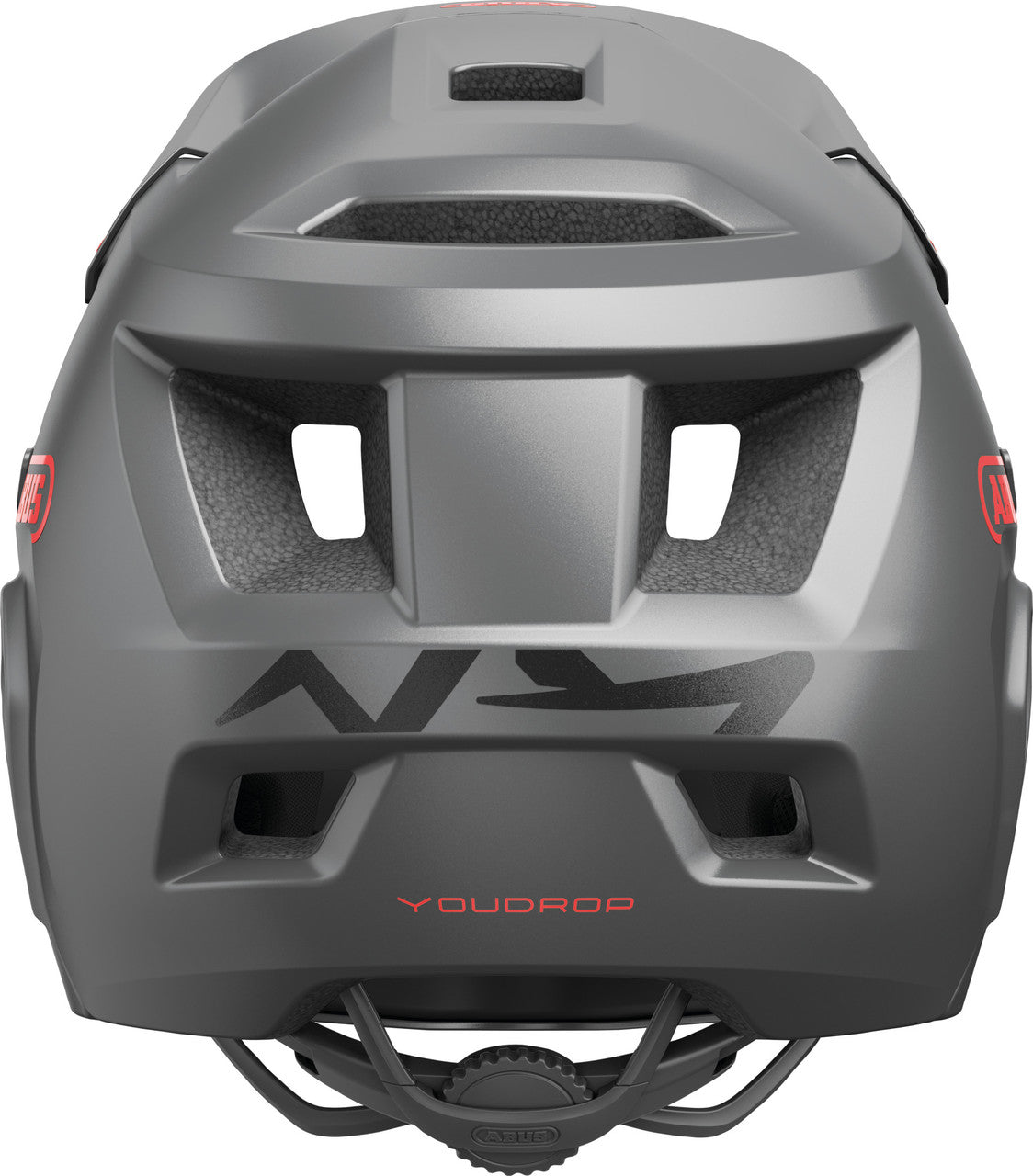 ABUS YouDrop FF Kids Full Face MTB Helmet In Ti Silver Fits- 48-55cm