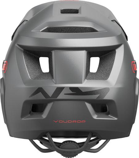 ABUS YouDrop FF Kids Full Face MTB Helmet In Ti Silver Fits- 48-55cm