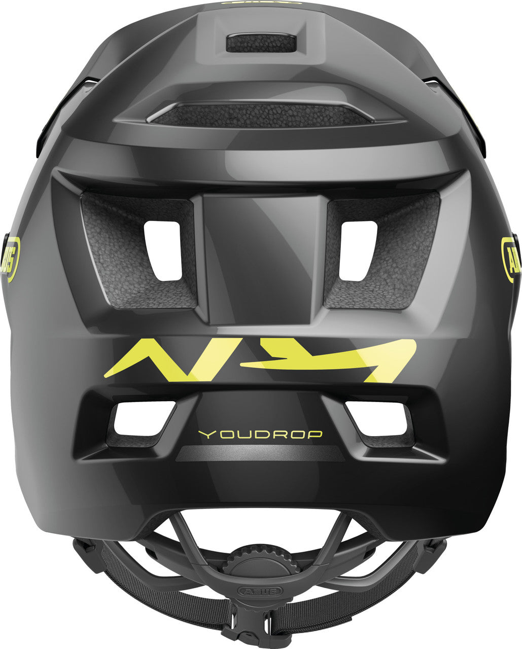 ABUS YouDrop Kids MTB Helmet in Shiny Black (48-55cm)