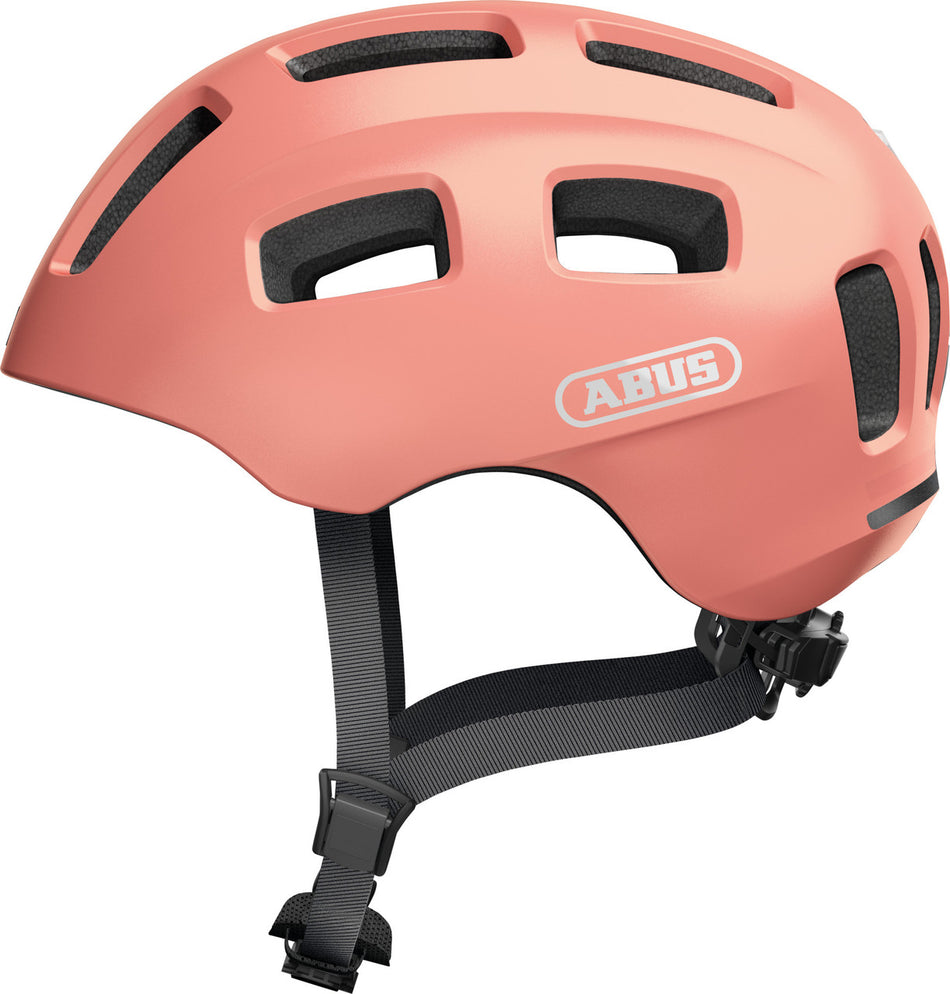 ABUS Youn-I 2.0 Kids Leisure Helmet With Integrated Rear LED Light In Rose Gold