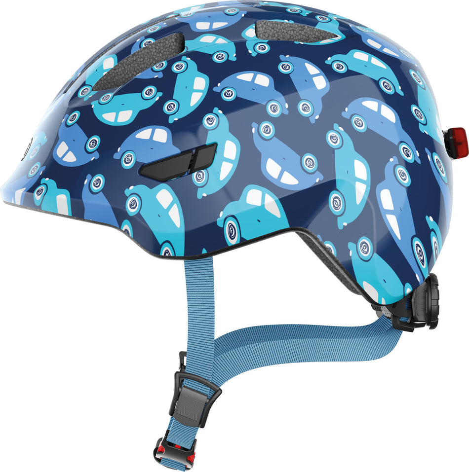 ABUS Smiley 3.0 Kids Leisure Helmet With LED Light In Blue Car