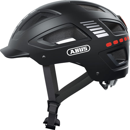 ABUS Hyban 2.0 Urban Helmet With Front and Rear LED Lights in Signal Black