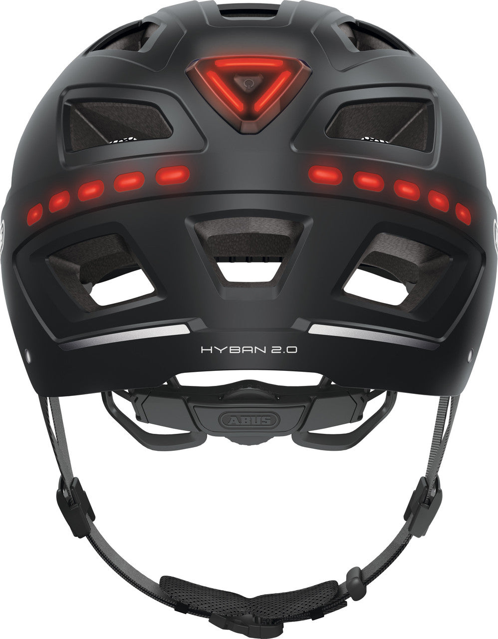 ABUS Hyban 2.0 Urban Helmet With Front and Rear LED Lights in Signal Black