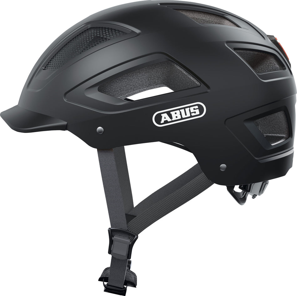 ABUS Hyban 2.0 Urban Helmet With Rear LED Light in Velvet Black