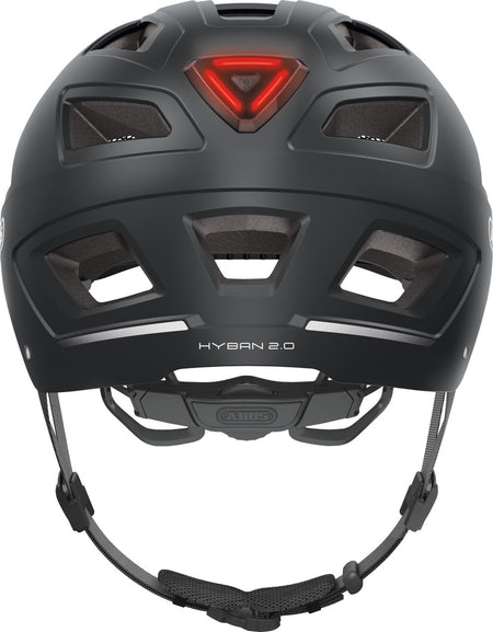 ABUS Hyban 2.0 Urban Helmet With Rear LED Light in Velvet Black