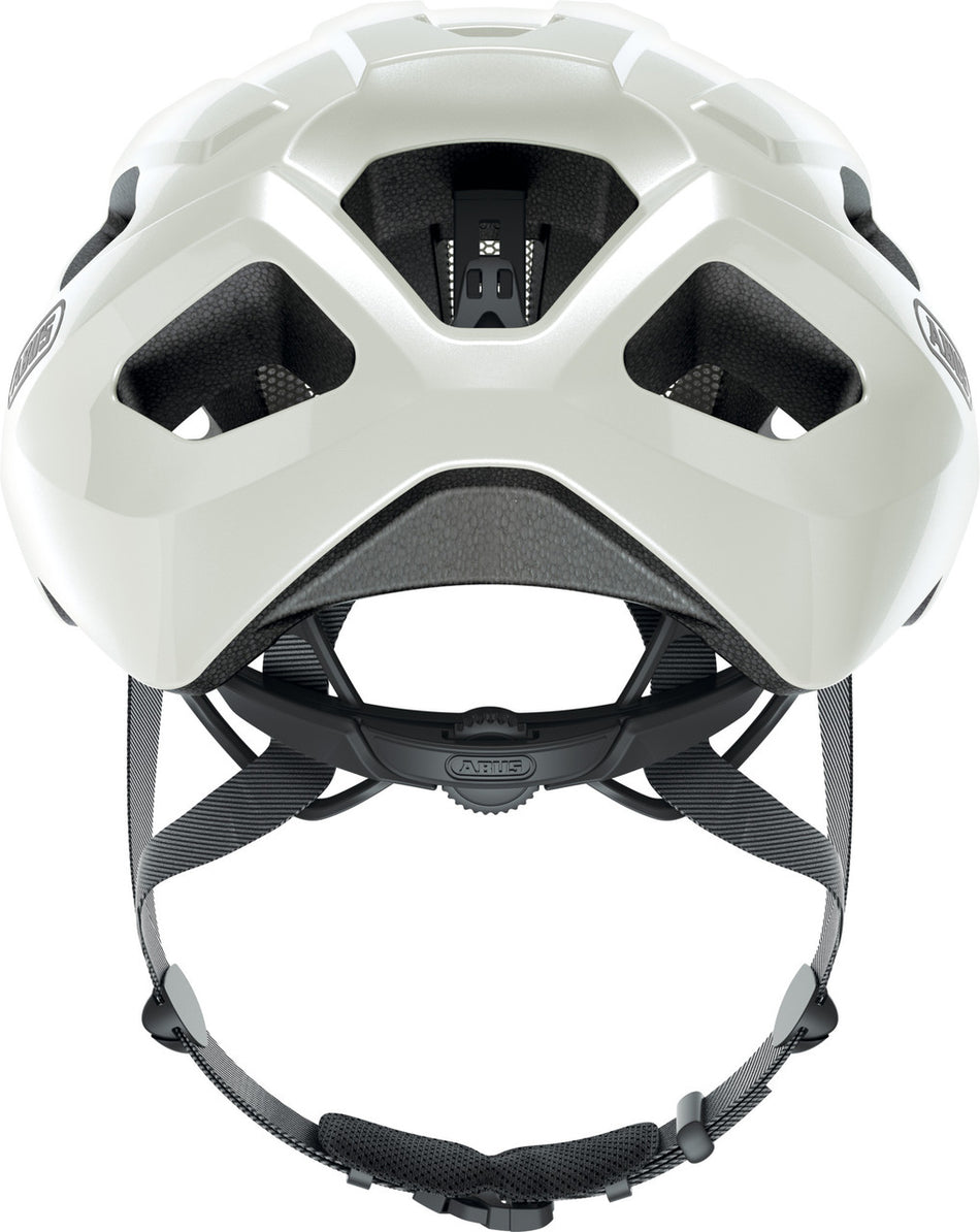 ABUS Macator Road Bicycle Helmet in Pearl White