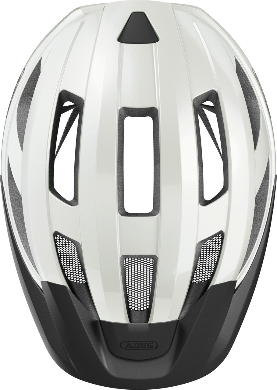 ABUS Macator Road Bicycle Helmet in Pearl White